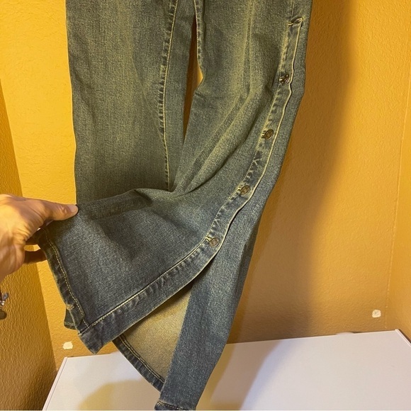 Nili LOTAN for Target High Rise Flare Wide Leg Button Side Split Jeans Size 2 - Picture 12 of 14